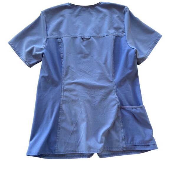 Cherokee Iflex Womens Blue Scrub Top Size M With Pockets Stretch Medical Uniform - Picture 5 of 5